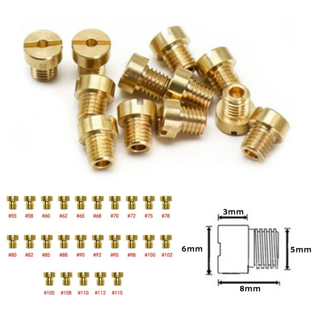 

25pcs Main Jet 55-115 M5 5mm For Dellorto Carburetor Vergaser SHA SHBC SHB Carburetor Accessories