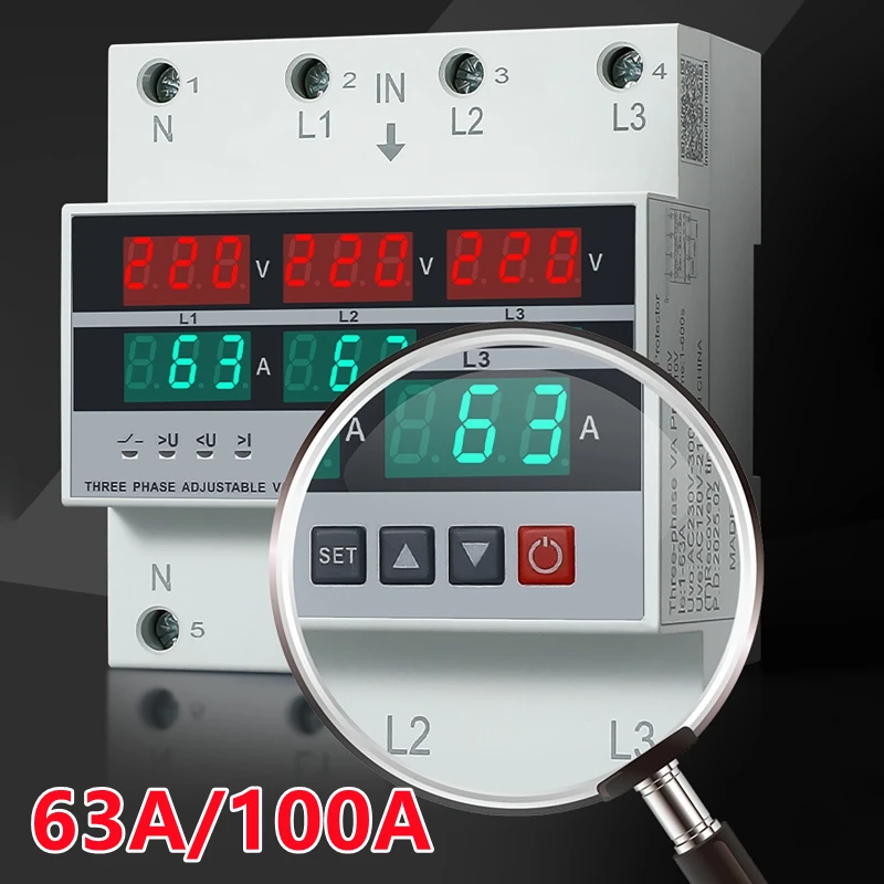 

3-фазный регулятор напряжения 63A/100A