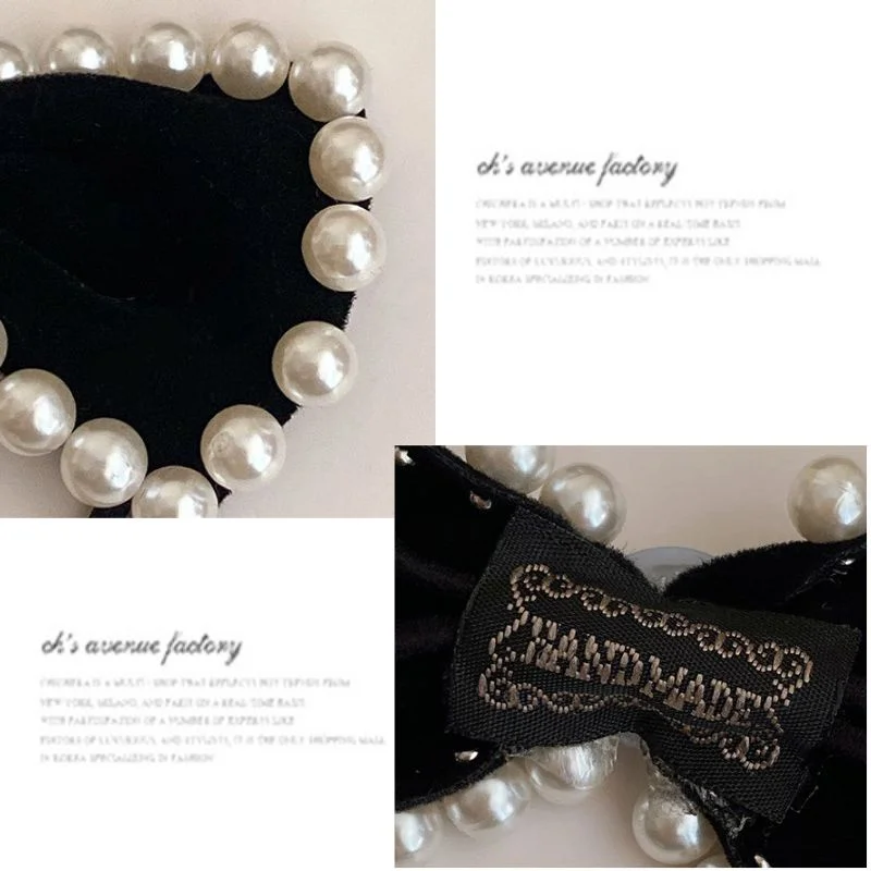 Женская бархатная резинка для волос с жемчужинами