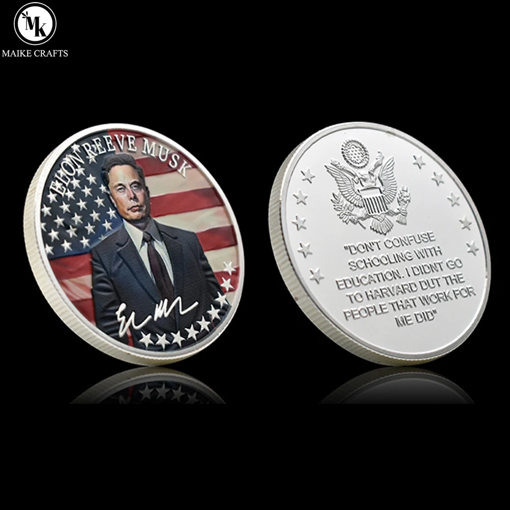 

Металлическая памятная монета Elon Reeve Musk