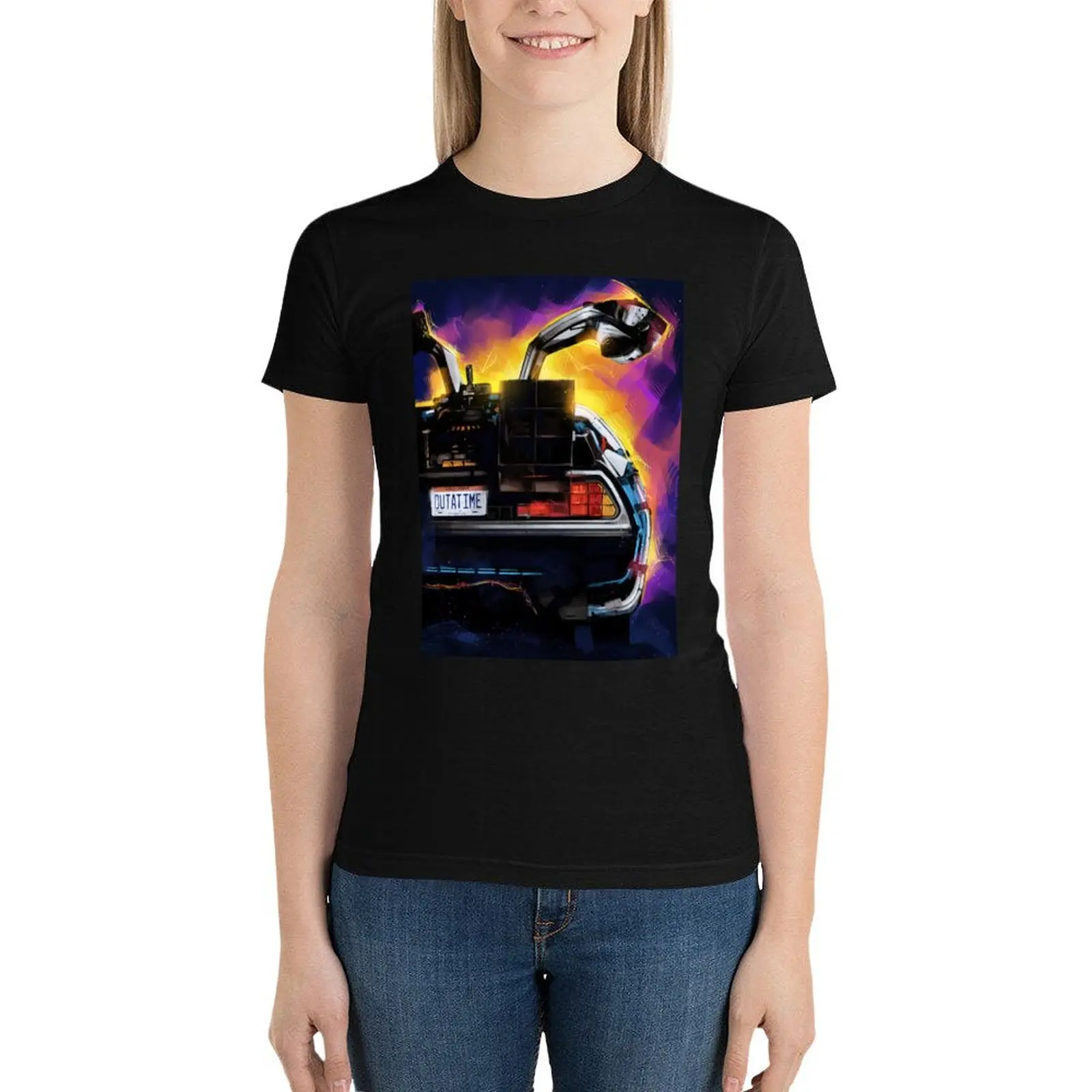 Футболка DeLorean рубашки графические футболки великолепное графическое
