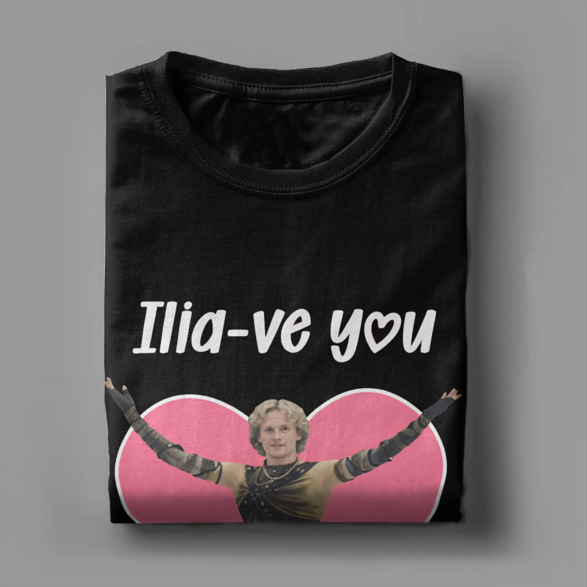 Фото Футболка Ilia Malinin I Love You, пляжные модные футболки, мужские хлопковые футболки с круглым вырезом, топы оверсайз, уличная одежда с короткими рукавами №4
