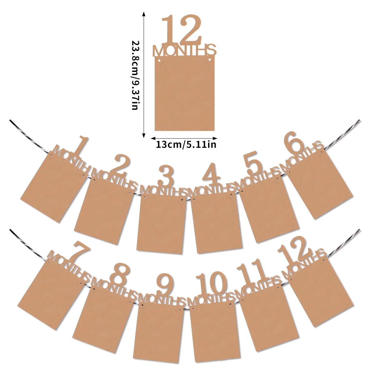 Фоторамка для первого дня рождения ребенка баннер из крафтовой бумаги фото