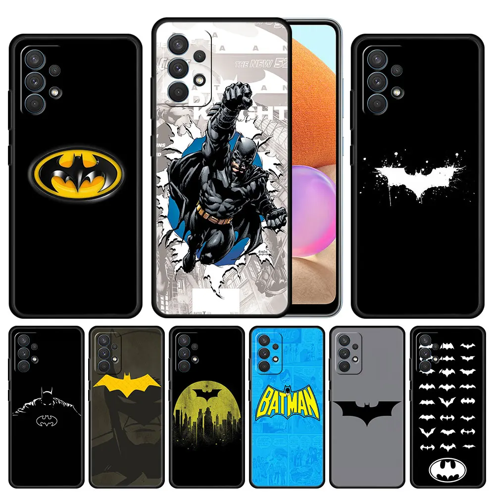 

Case Cover for Samsung Galaxy A02s A12 A21s A30 A50 A20 A11 A03 A23 A03s A01 Trend Silicone Armor Full Black Batman Fly Logo