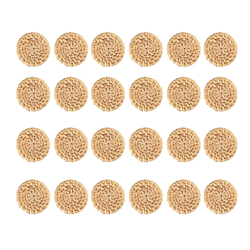 

24Pcs Boho Rattan Dresser Knobs Round Wooden Drawer Knobs Cabinets Dresser Handles Hardware Pulls Cabinet Knobs