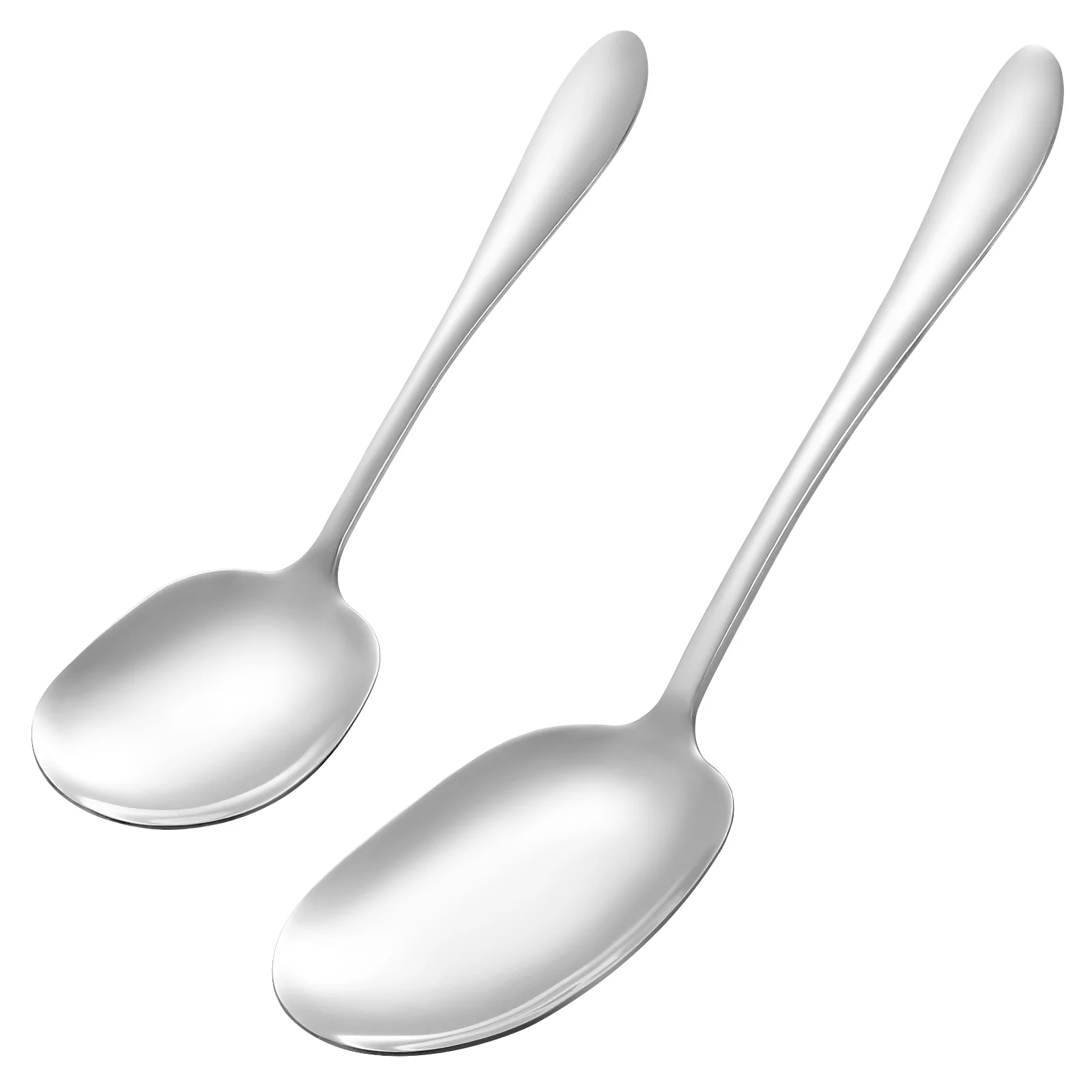 

2pcs Soup Spoons Rice Spoons for Serving Kitchen Scoops Stainless Steel Serving Spoon Cooking Spoon