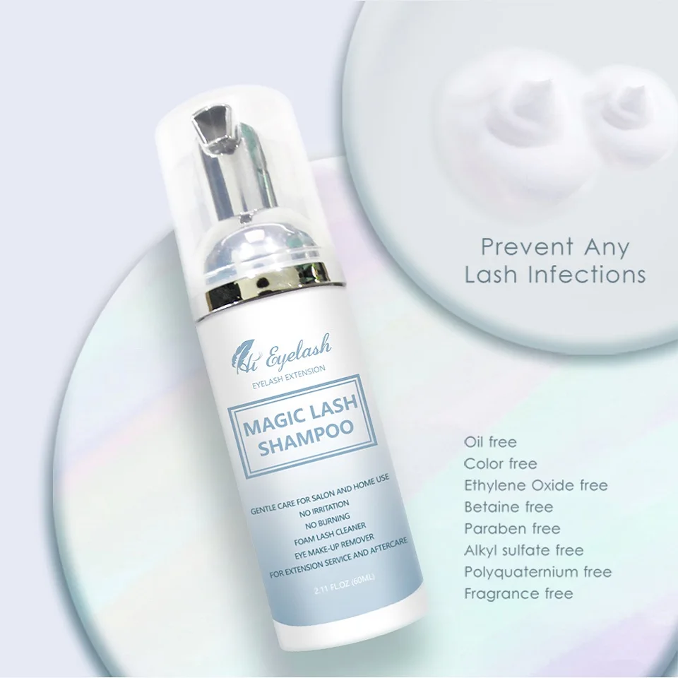 50 шт. 60 мл лучший шампунь для ресниц наращивания Клей Фирменная этикетка пена