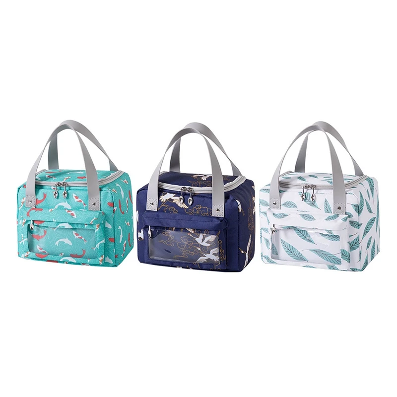 

ASDS-Insulated Heat Lunch Bags Women Kids Tote Thermal Cooler Foods Outdoor Picnic Portable Box Japanese-Style