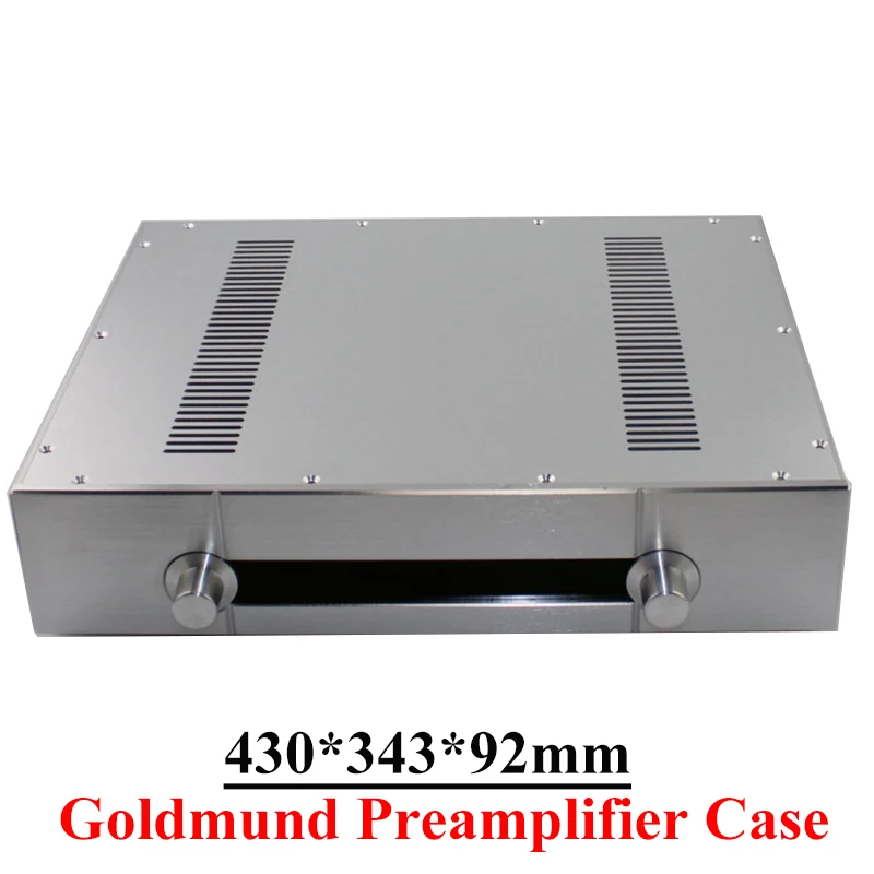 

Полностью алюминиевый усилитель Goldmund, 430*343*92 мм, Стандартный блок усилителя класса А, корпус Вакуумного усилителя для самостоятельной сборки звука