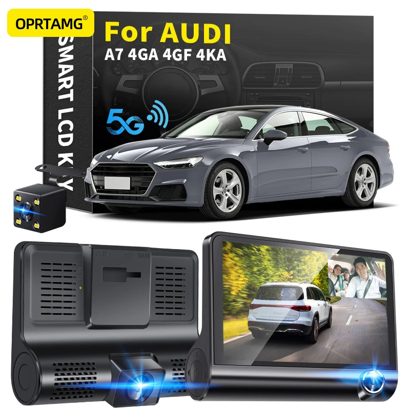 

Car Dashcam Car DVR For Audi A7 4GA 4GF 4KA 1994 1995-2021 2022 Car DVR 3 Cameras Lens 4.0 Inch 1080P Dash Cam Dashcam Draadloos