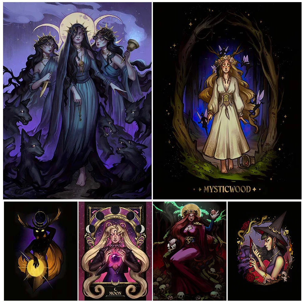 Винтажный настенный постер Moon Wiccan