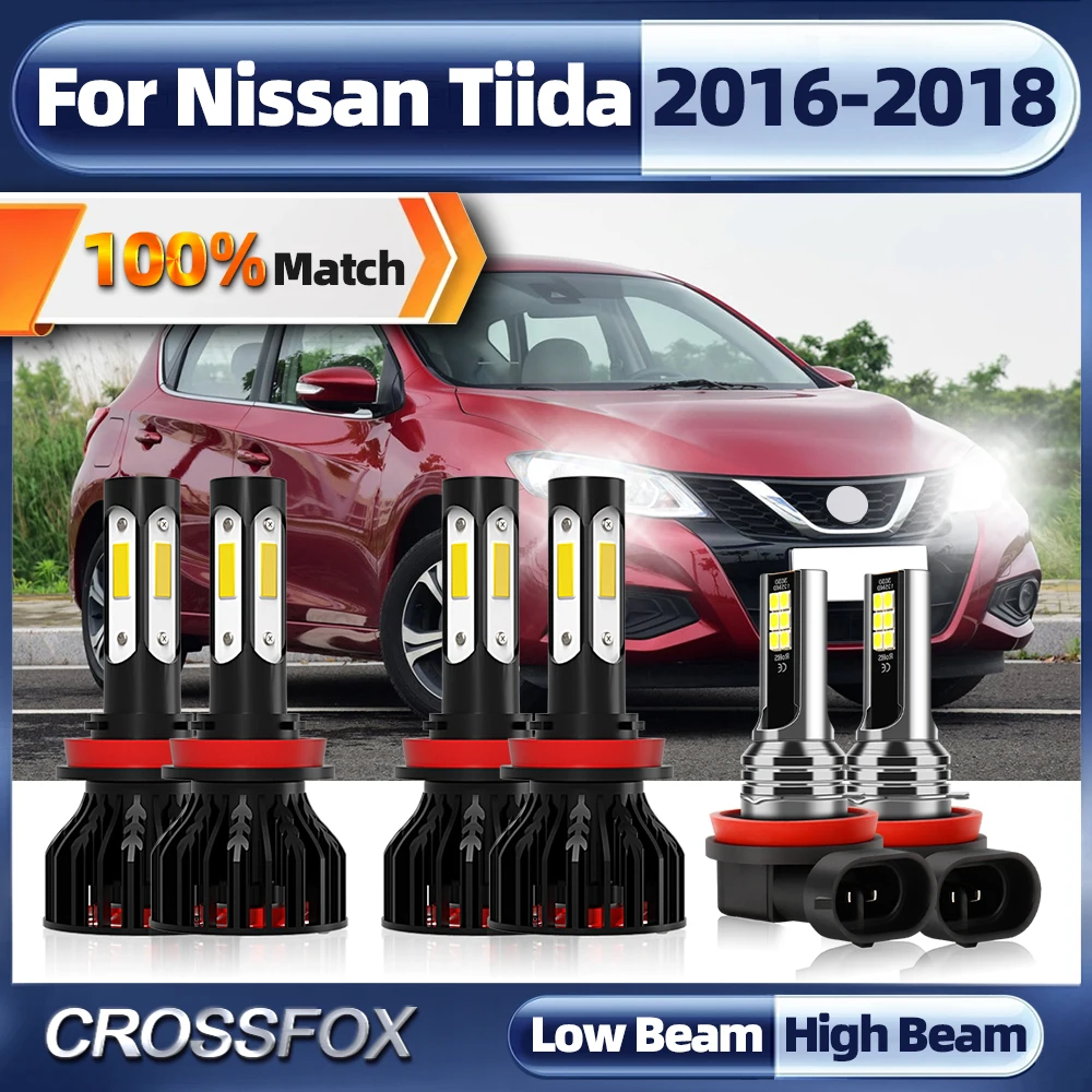 

H11 LED Canbus Headlights Bulbs 60000LM 360W LED Headlamps Bulbs 6000K White Turbo Auto Lamp For Nissan Tiida 2016 2017 2018