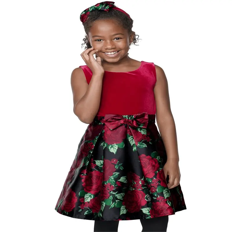 

Velour to Floral Dress, Sizes 4-16