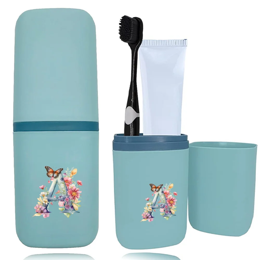 

Дорожный контейнер для зубной щетки с рисунком бабочки и букв