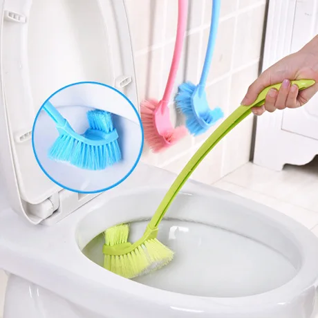 

Clean Toilet Brush Long Handle Double-Sided Dead Corner Soft Hair Cleaning Toilet Curved Floor Gap Brushes Cleaing Tool Plastic