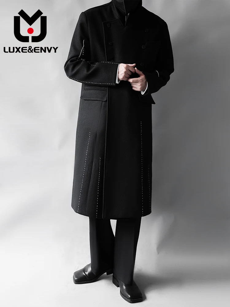 

Роскошное шерстяное пальто класса люкс & ENVY в Корейском стиле, немецкий тренчкот средней длины для мужчин, Осень-зима 2023 Новинка