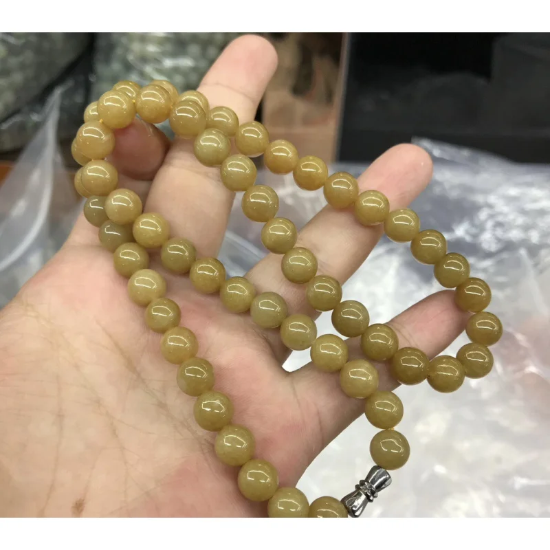 Xinjiang Hetian Jade Qiemo сахарное ожерелье 8M Будда круглые бусины аксессуары