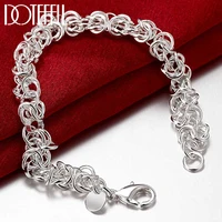 doteffil 925 sterling silver circle chain bracelet for woman charm wedding engagement fashion party jewelry