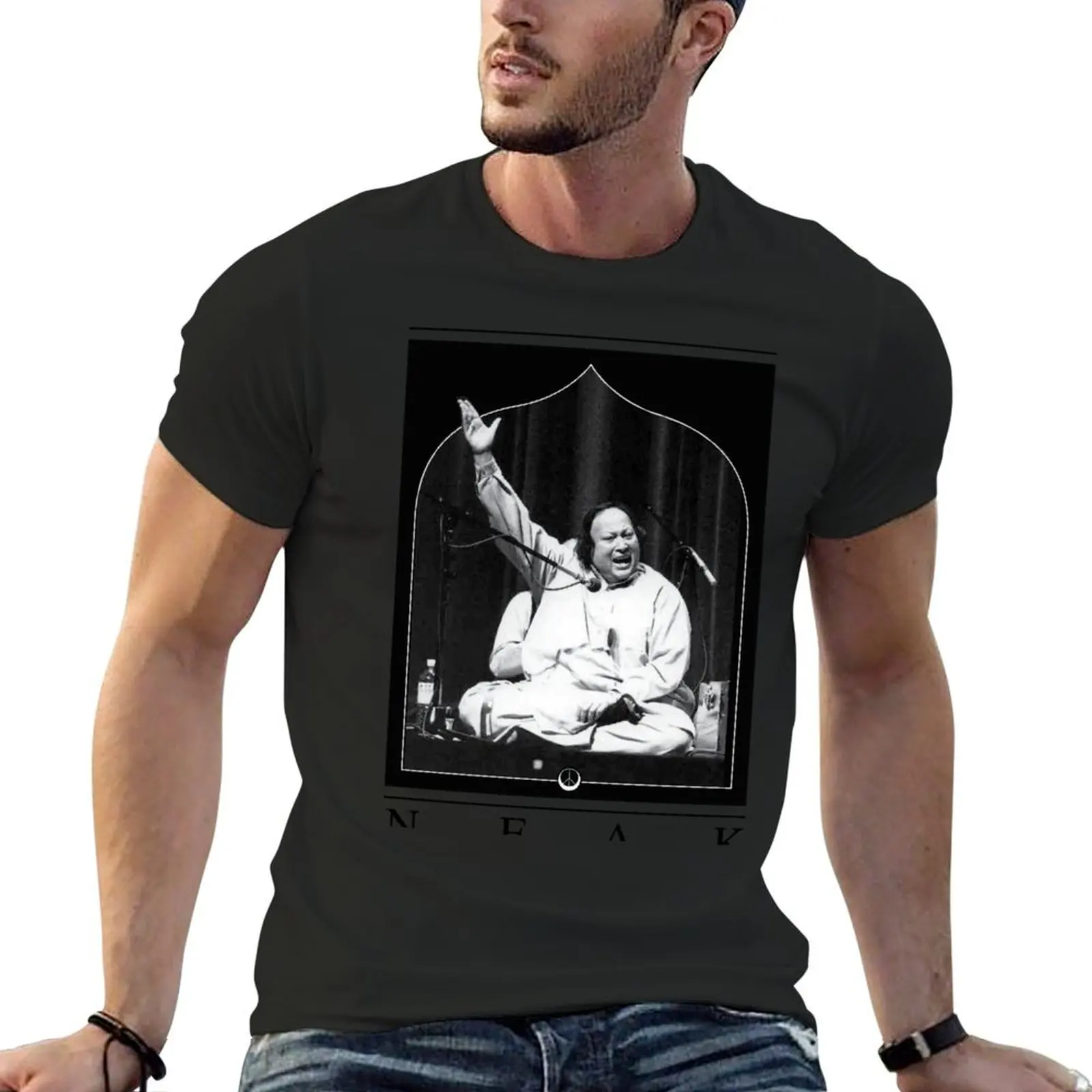 Футболка в стиле аниме Nusrat fa4 Ali Khan Qawali дешевые хлопковые футболки с графическим