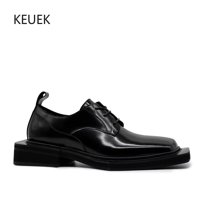 

Luxury Design Men Casual Leather Shoes High-End Street Lace-Up Derby Shoes Genuine Leather Zapatos Hombre Sneakers 6C