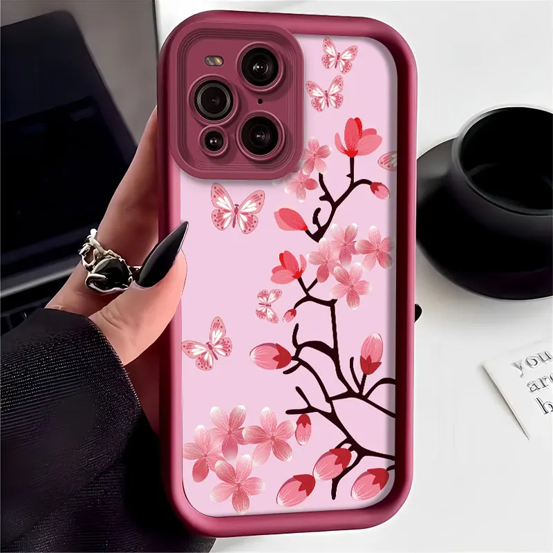 Летний свежий розовый чехол с бабочками и цветами для OPPO Realme Narzo 60X 30A 20A 50A 50i Prime