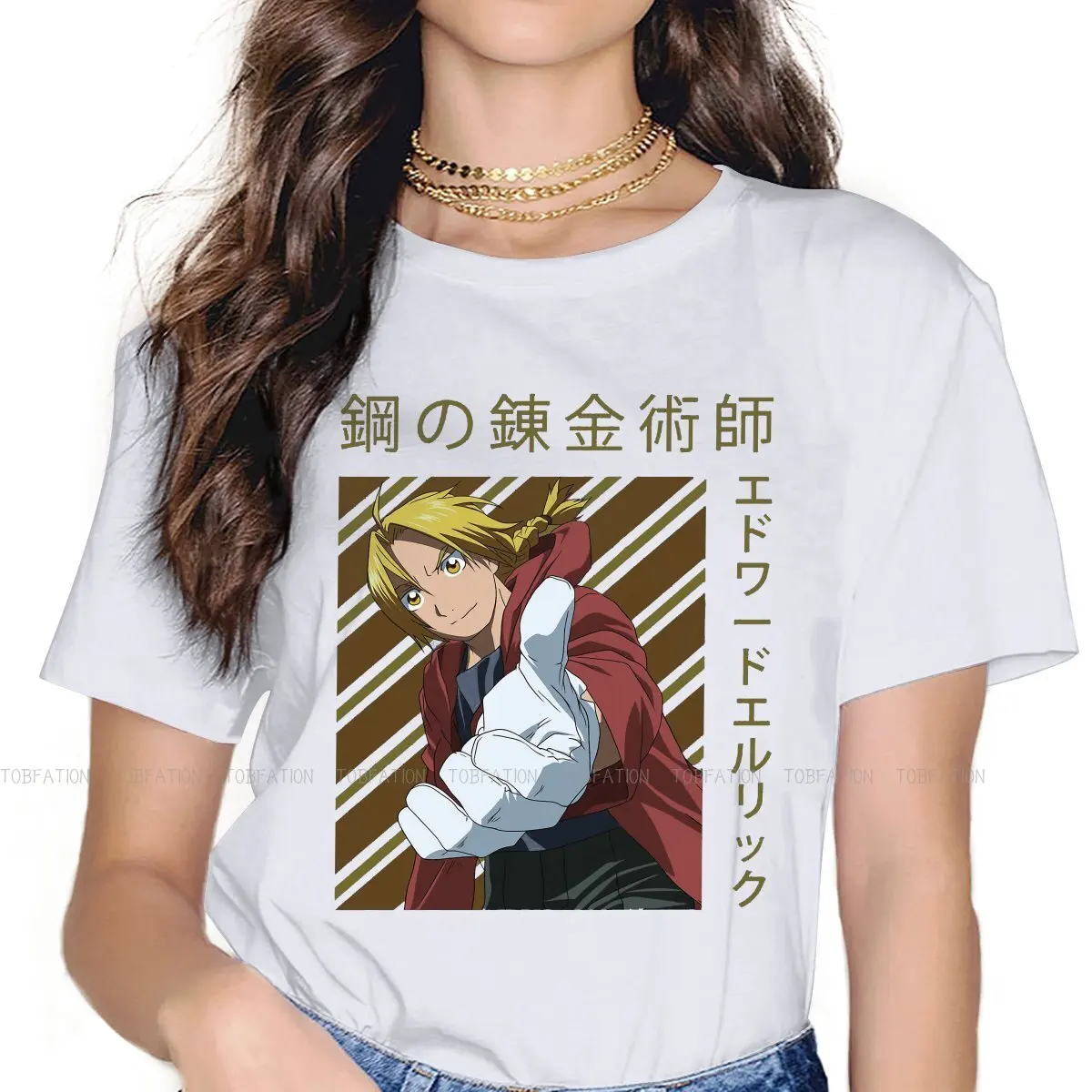 

Edward Elric Casual TShirt Fullmetal Alchemist Printing Streetwear Casual T Shirt Women Tee Unique