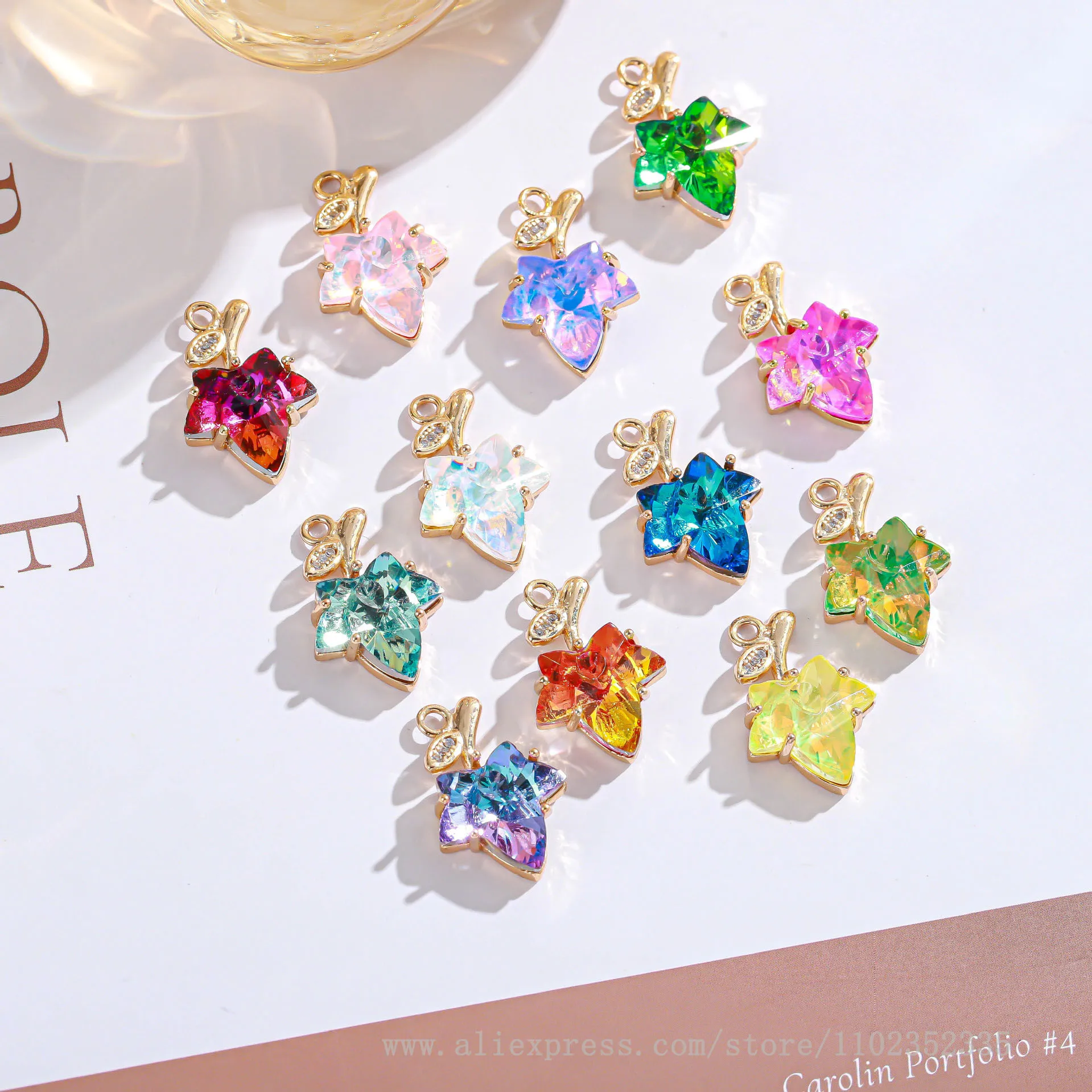 10 шт./упаковка медные Подвески в виде кленового листа