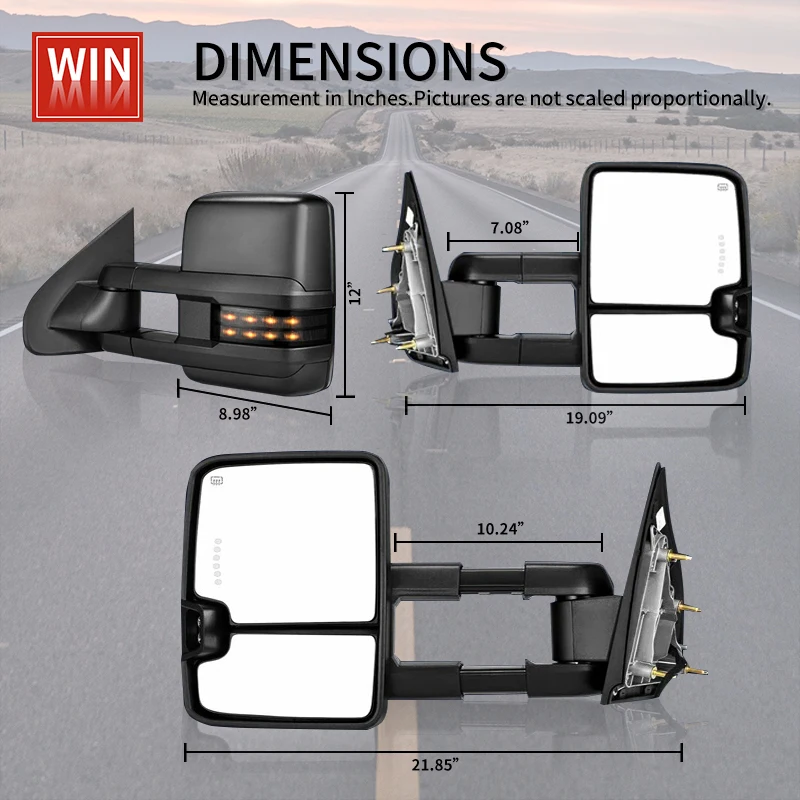 Буксировочные зеркала пара мощные буксировочные с подогревом для Chevrolet Silverado GMC