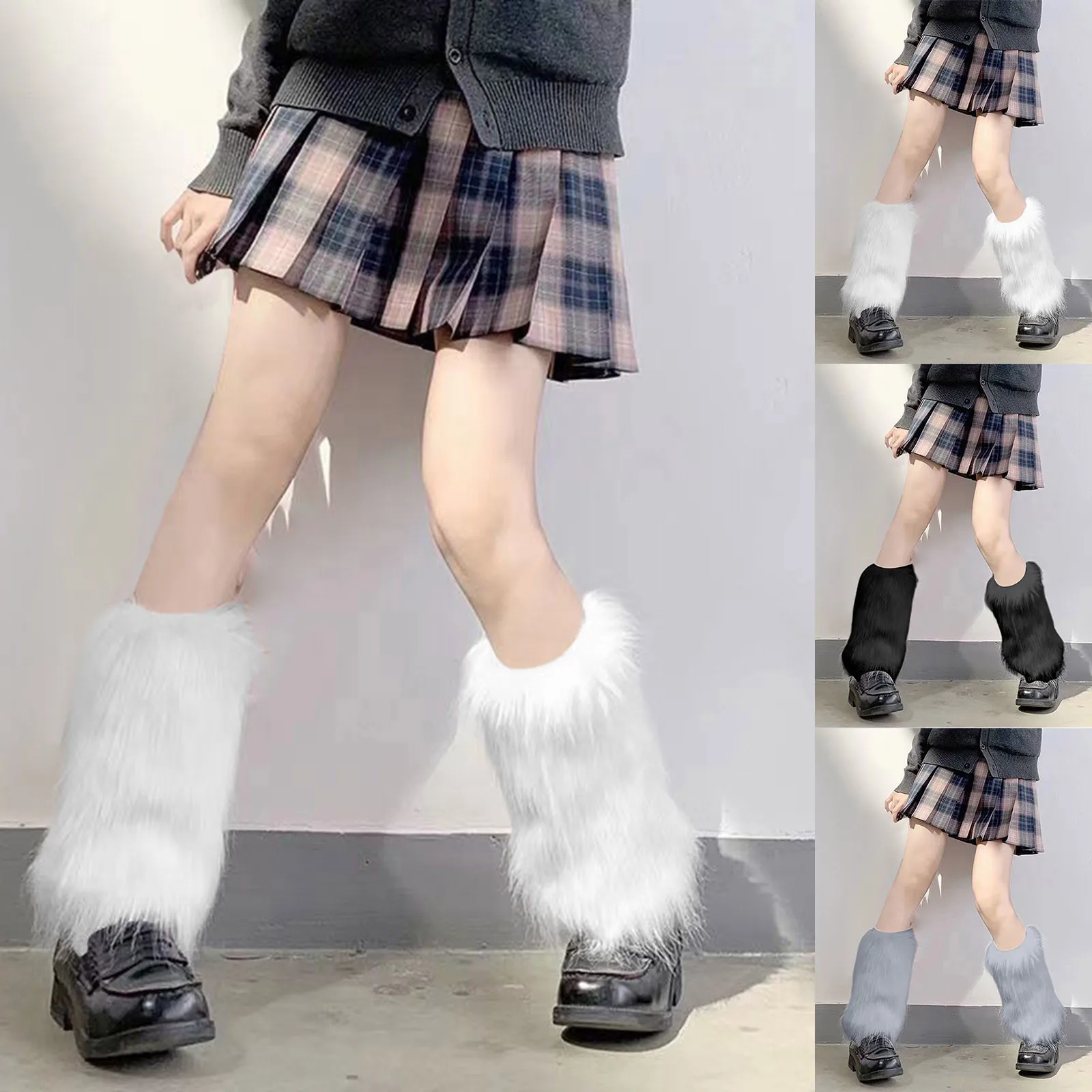 Faux Foot Covers Warm Furry Shoe Pile Socks Leg Stocking Hat for Men Silk Reflections Pantyhose Control Top