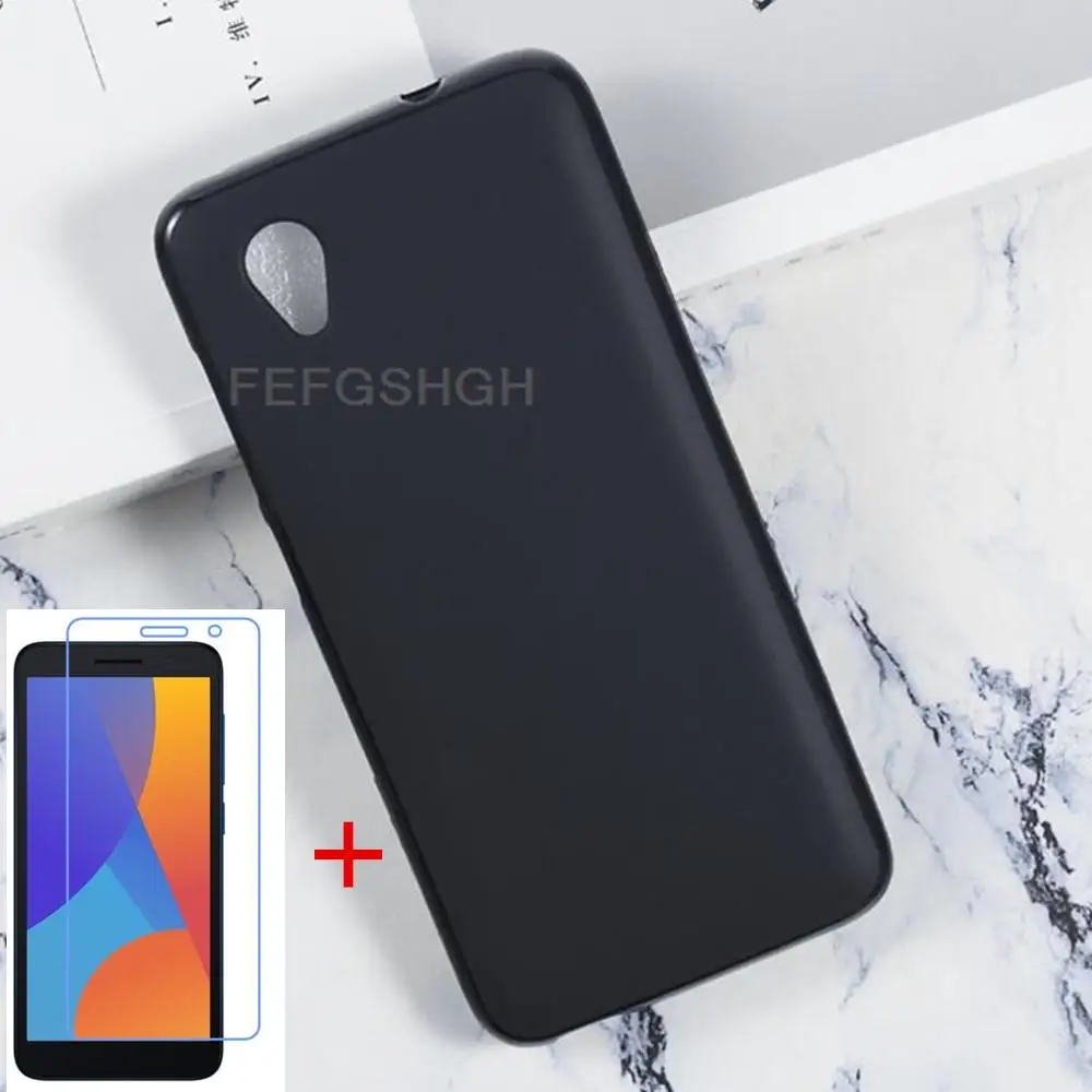 

Transparent Phone Case For Alcatel 1 2019 2021 Case Silicon Back TPU Cover Vodafone Smart E9 Tempered Glass Screen Protector