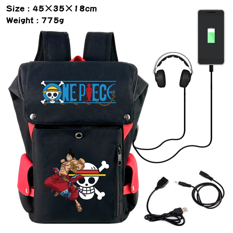 

One Piece Roronoa Zoro Anime Backpack Student Cartoon School Bag Teenagers USB Charging Laptop Rucksack Travel Shoulder Bags