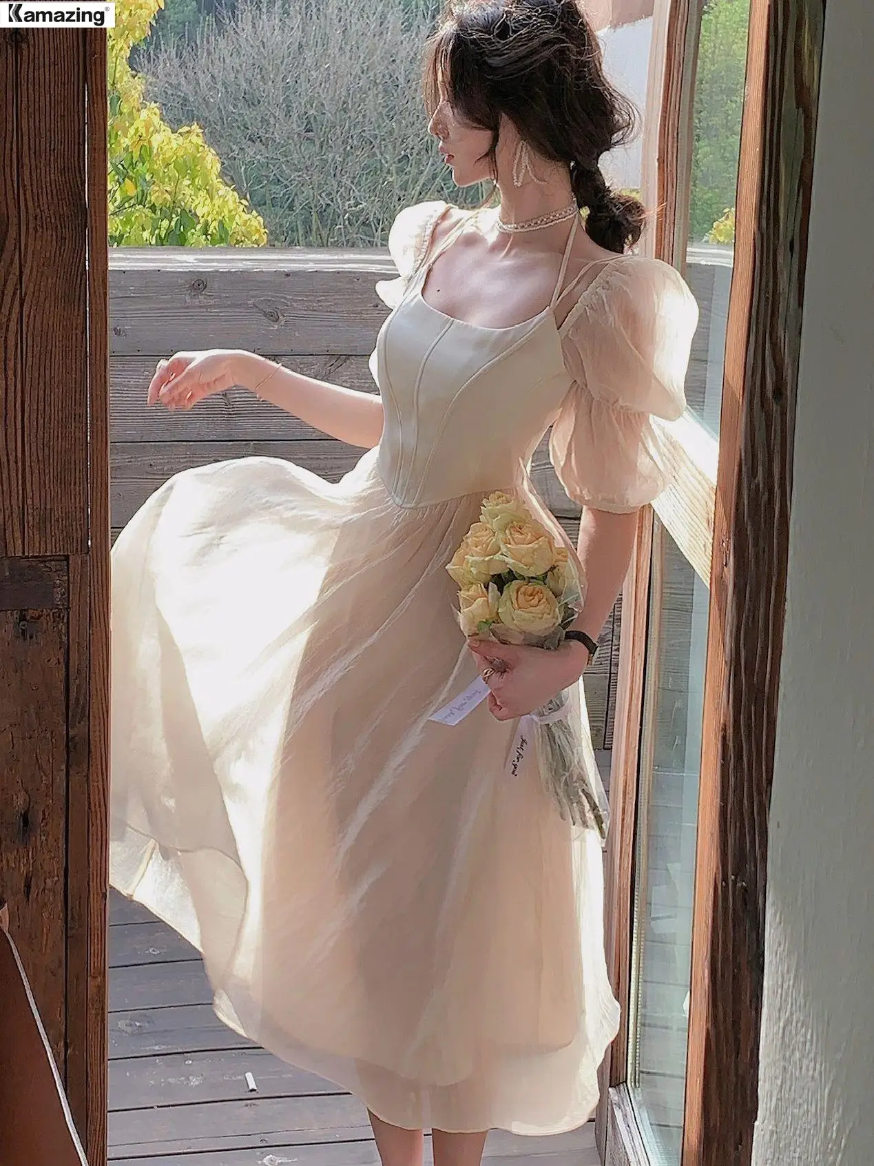 Летние французские женские элегантные вечерние платья миди для выпускного