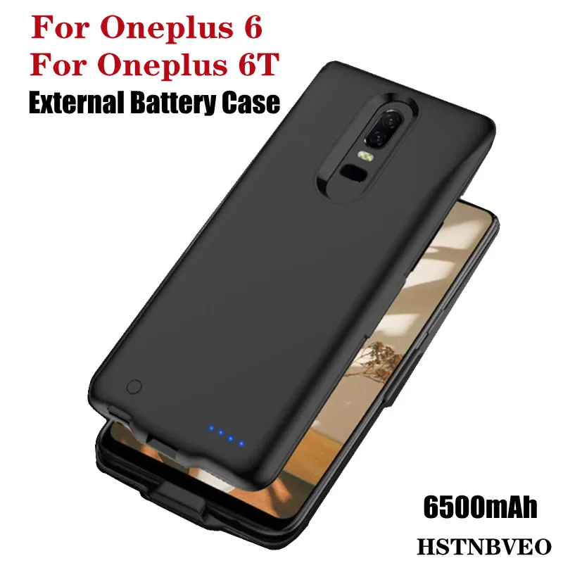 

HSTNBVEO 6500mAh Battery Charger Cases For Oneplus 6T External PowerBank Battery Charging Cover For Oneplus 6 Battery Case