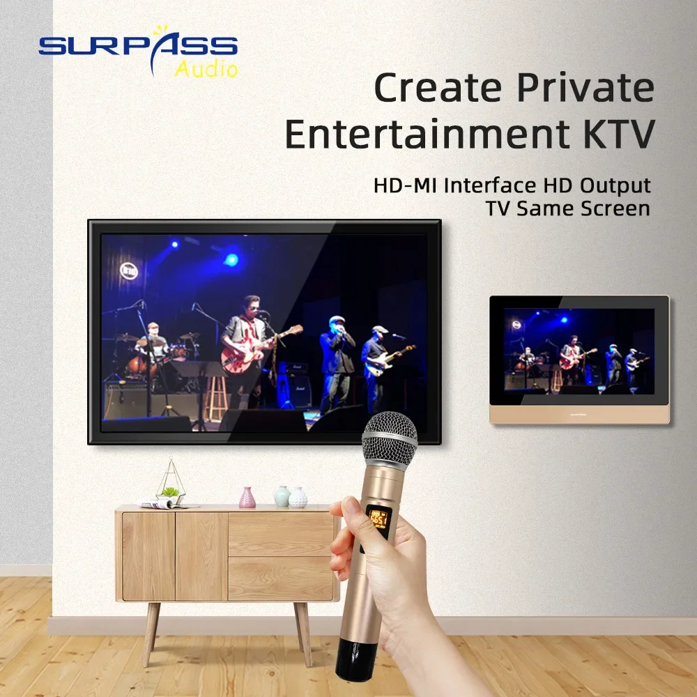 7-дюймовый сенсорный экран Blue-tooth домашняя музыкальная система караоке настенный