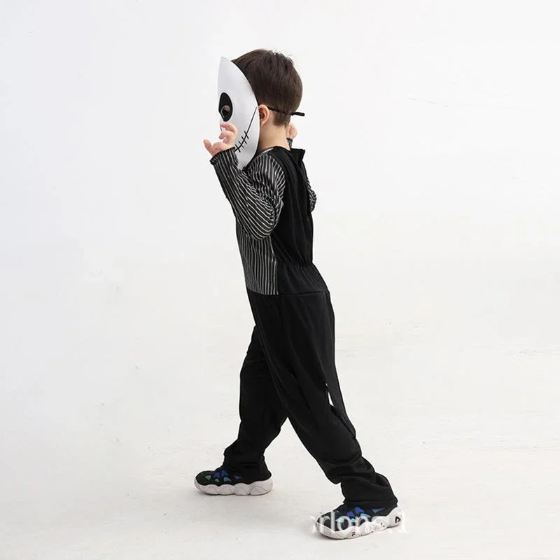 Детский костюм Джека Скеллингтона для косплея Кошмар перед Рождеством Хэллоуина