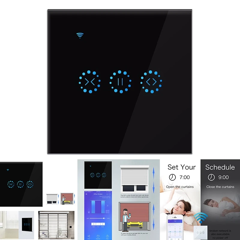 

LJL-Wifi Smart Curtain Switch For Roller Shutter Electric Curtain Motorized Blinds Voice Control For Alexa Smart Life