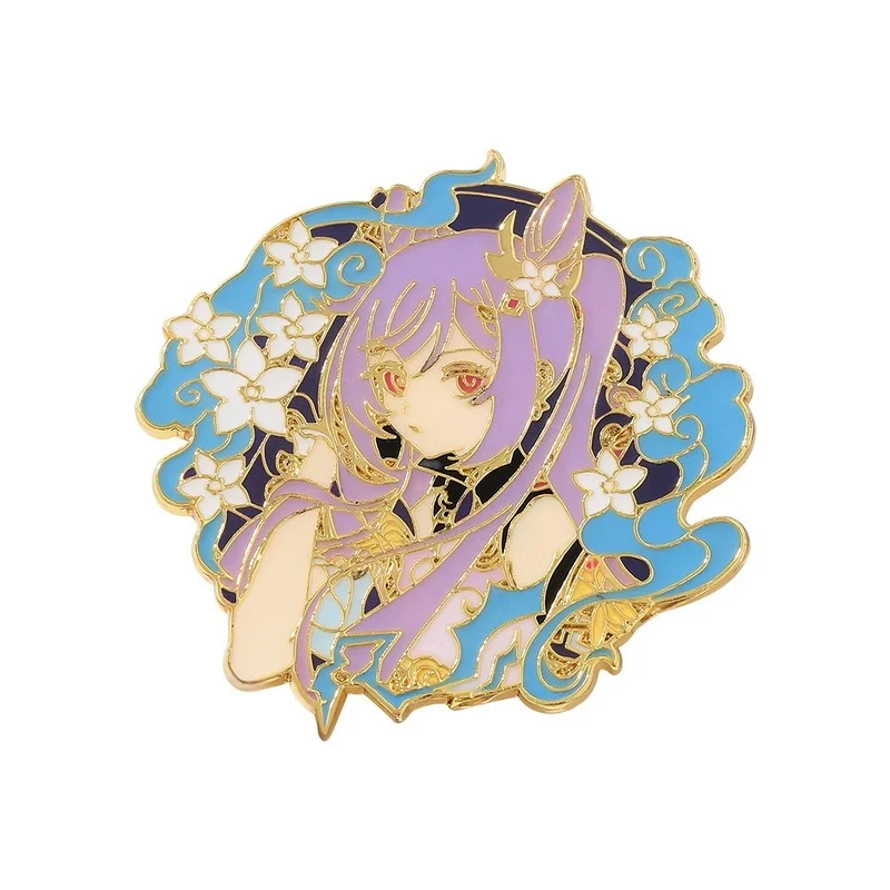 

Metal cartoon animationGame Genshin Impact Brooch Kaedehara Ayaka Baal Raiden Shogun Cosplay Badge Accessories For Clothest