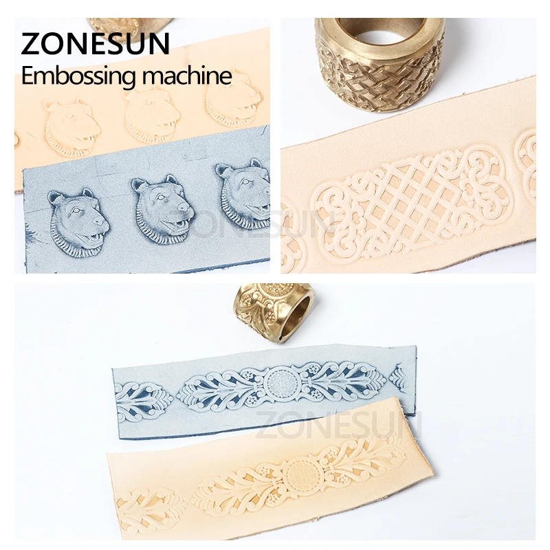 ZONESUN Leather Stamping Machine Guitar Straps Logo Belt Embossing Pattern Wheel Rolling Roller Printing | Бытовая техника