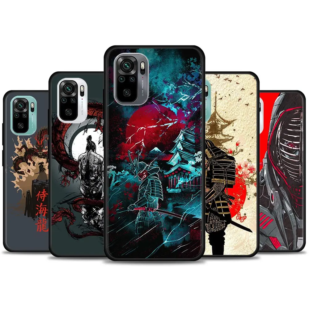 

Samurai Japan Art Sac Phone Case for Redmi 10 9 A C i K20 K30 Pro K40 Plus Pro Note 10 Pro 11 Pro Soft Silicone