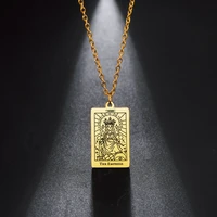 major arcana tarot cards pendant stainless steel necklace for women vintage lucky amulet tarot cards choker jewelry pagan gifts