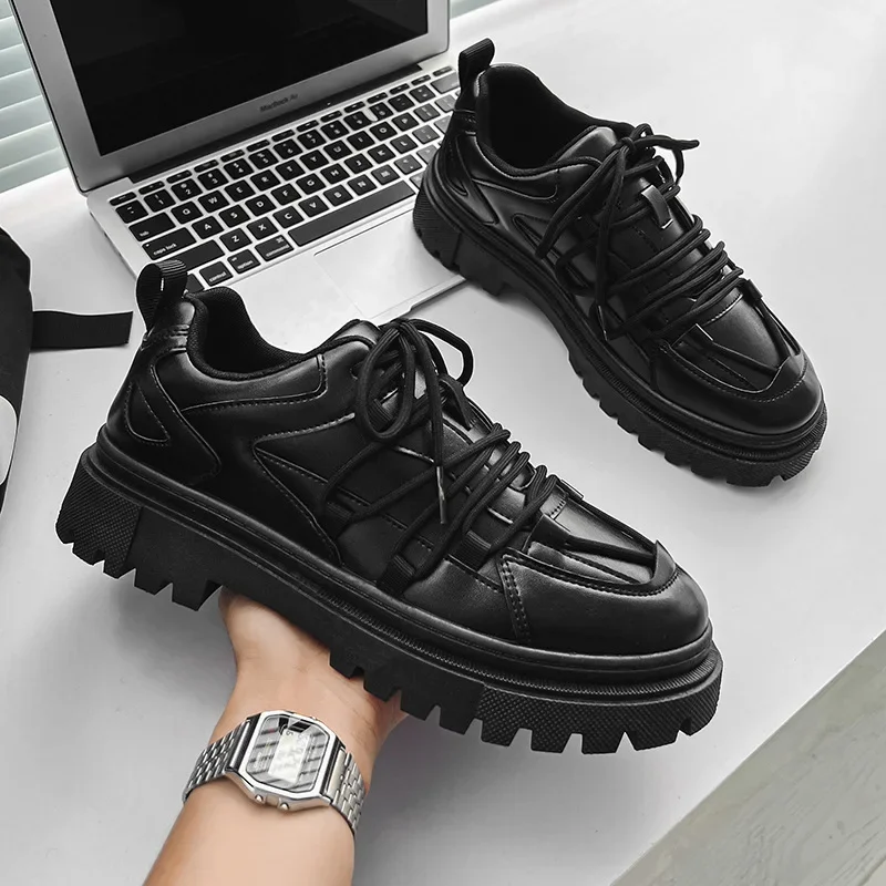 Модные повседневные мужские туфли с низким берцем и толстой подошвой Новое