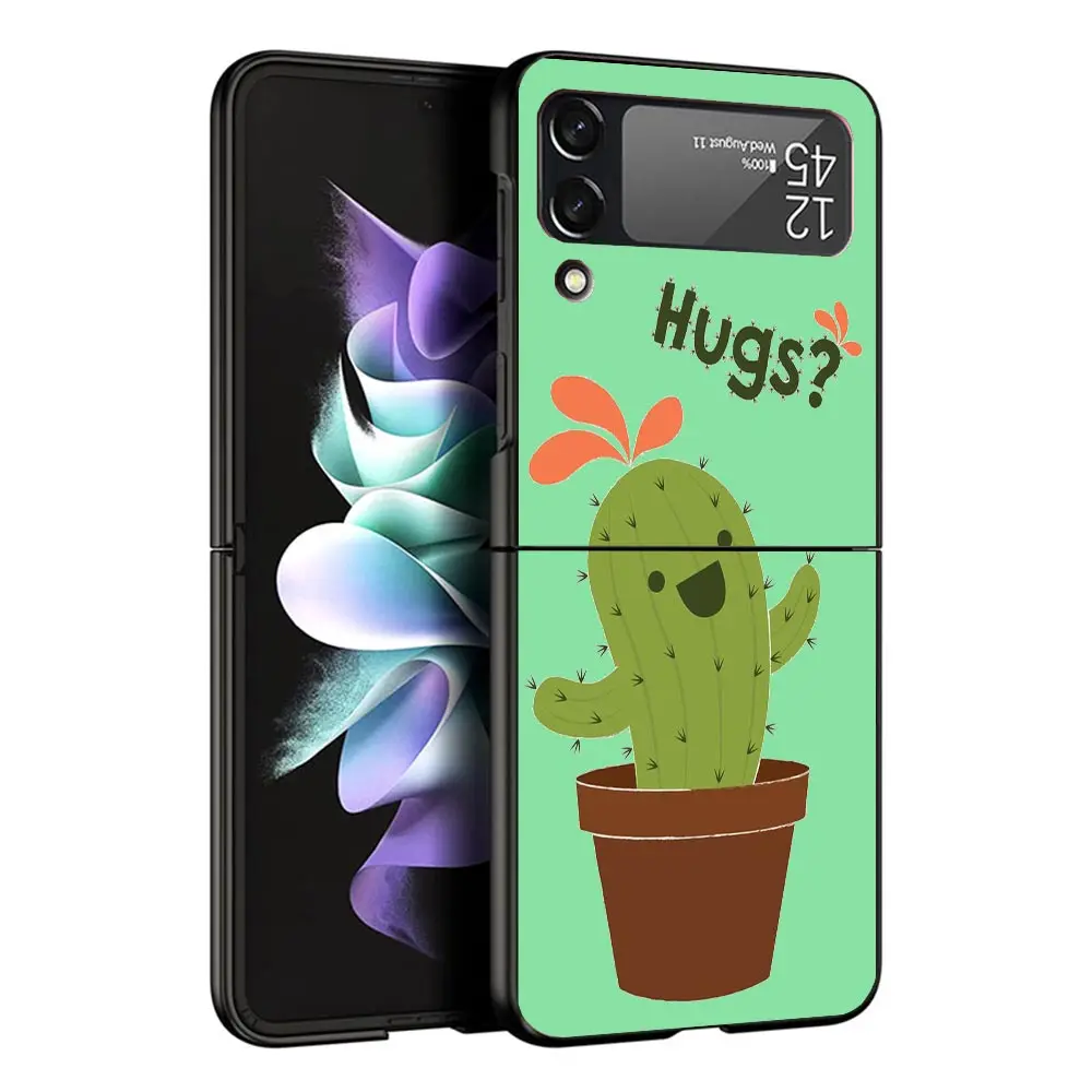 Винтажный чехол для телефона с цветком кактуса Samsung Z Flip 6 5 4 3 Galaxy ZFlip6 5G Flip5 Flip4