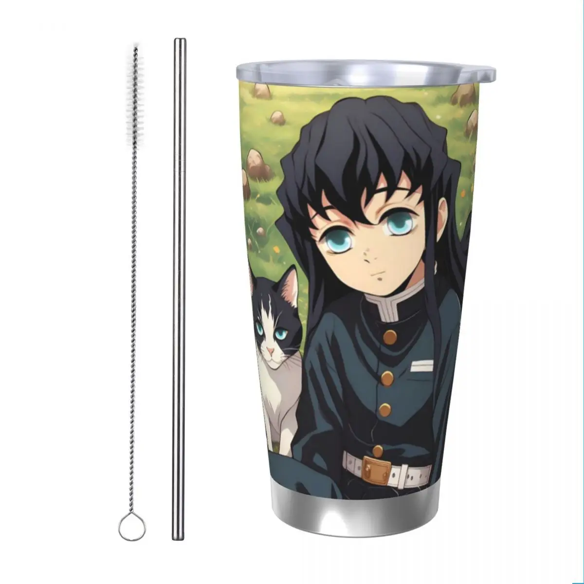 Muichiro Tokito Demon Slayer 20 унций автомобильная кружка из нержавеющей стали соломенная