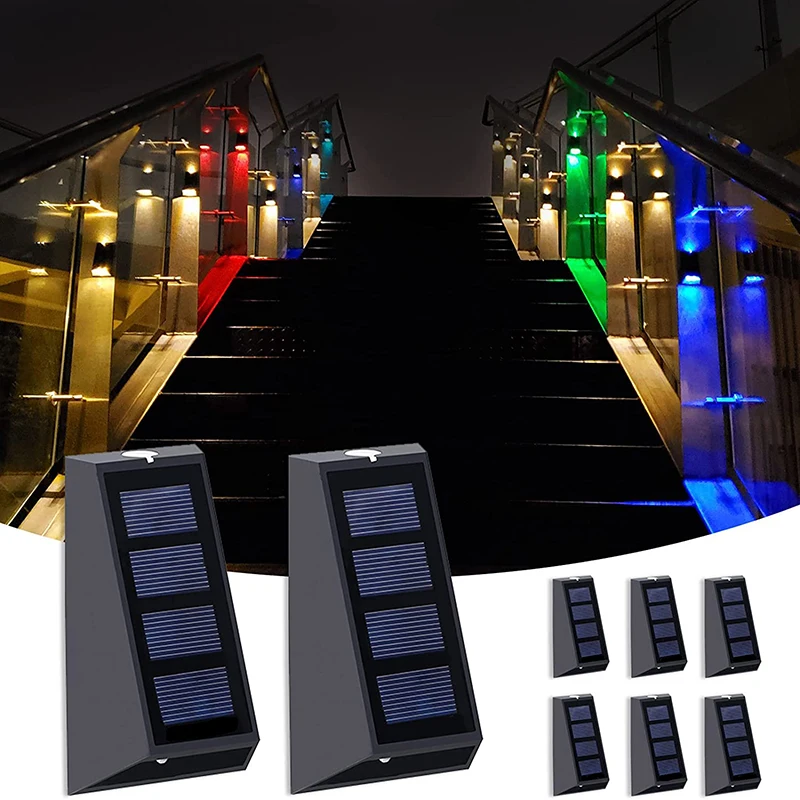

Solar LED Lights Outdoor Fence Waterproof Wall Lights 7 Colors Changing for Garden Backyard Patio Yard Decor Solar Deck Lamp