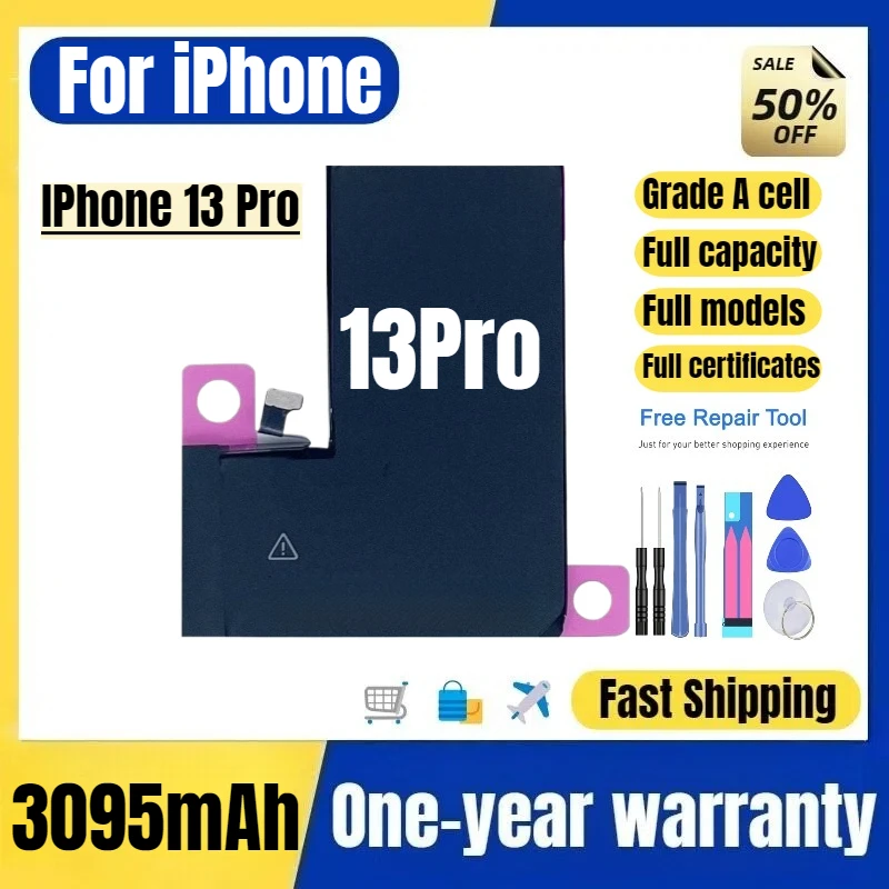 Фото Аккумулятор A2636/A2639/A2640/A2638 для iPhone 13 Pro, высококачественная замена, класс А, с инструментами №1