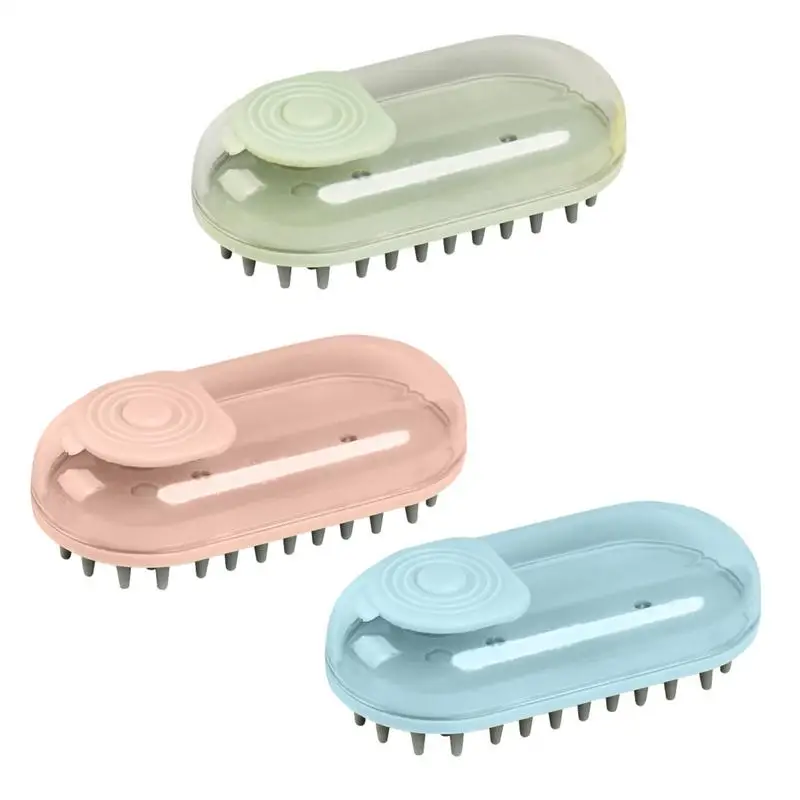 

Shampoo Brush For Pet Durable Pet Grooming Soothe Massage Brush With Shampoo Dispenser Soft Brush Bristle For Dogs And Cats