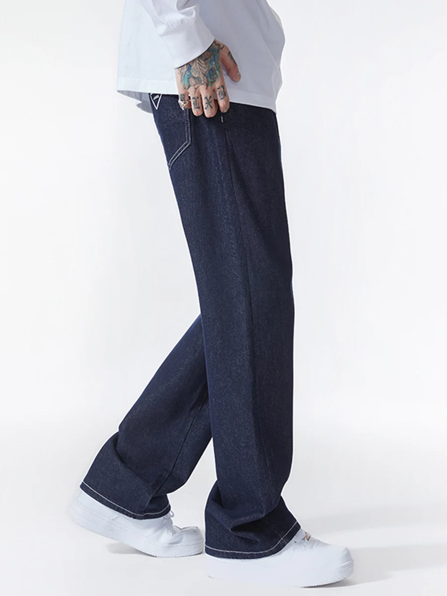 Y2K Retro Solid Color Jeans Men Fashion Loose Straight Casual Pants Soft Denim Men's Denim Street Hip Hop Pants Men's Streetwear
