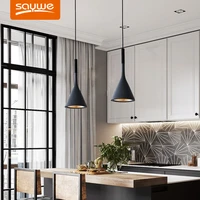 modern led pendant lights black white e27 for kitchen fixtures bedroom table dining room hanging lamp lampshade home chandelier
