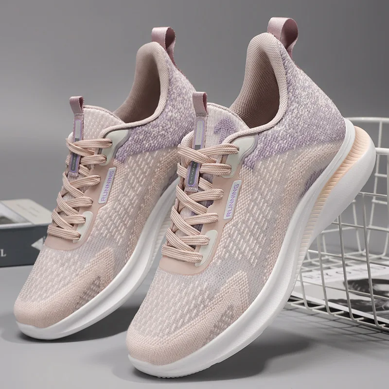 

Tennis Shoes Women Autumn Plus Size Solid Color Breathable Leisure Round Toe Flat Heel Light Weight Sneakers Tenis Femininos