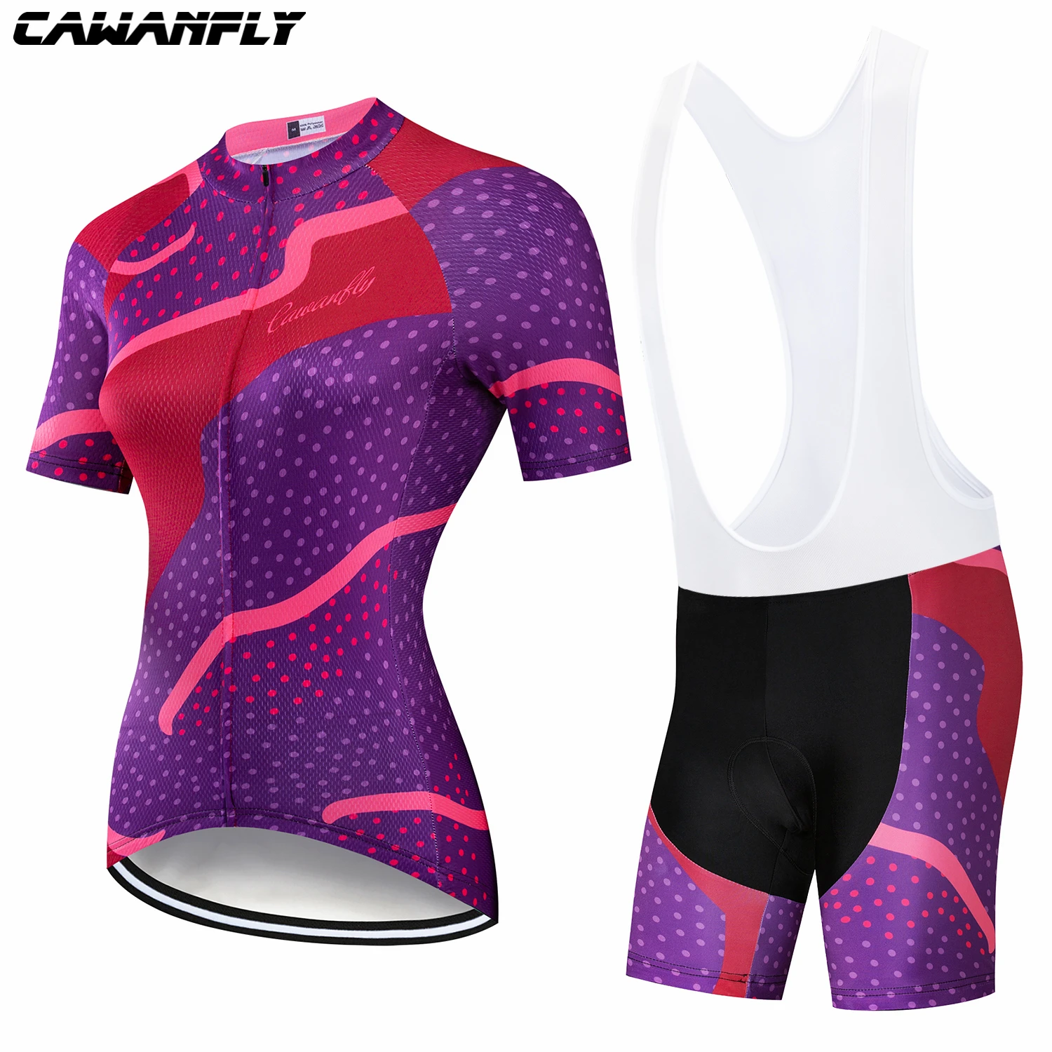 

100% Polyester Woman Cycling Jersey Set Maillot Ropa Ciclismo Mountain Bike Clothing Racing Bicycle Clothes Uniforms cawanfly